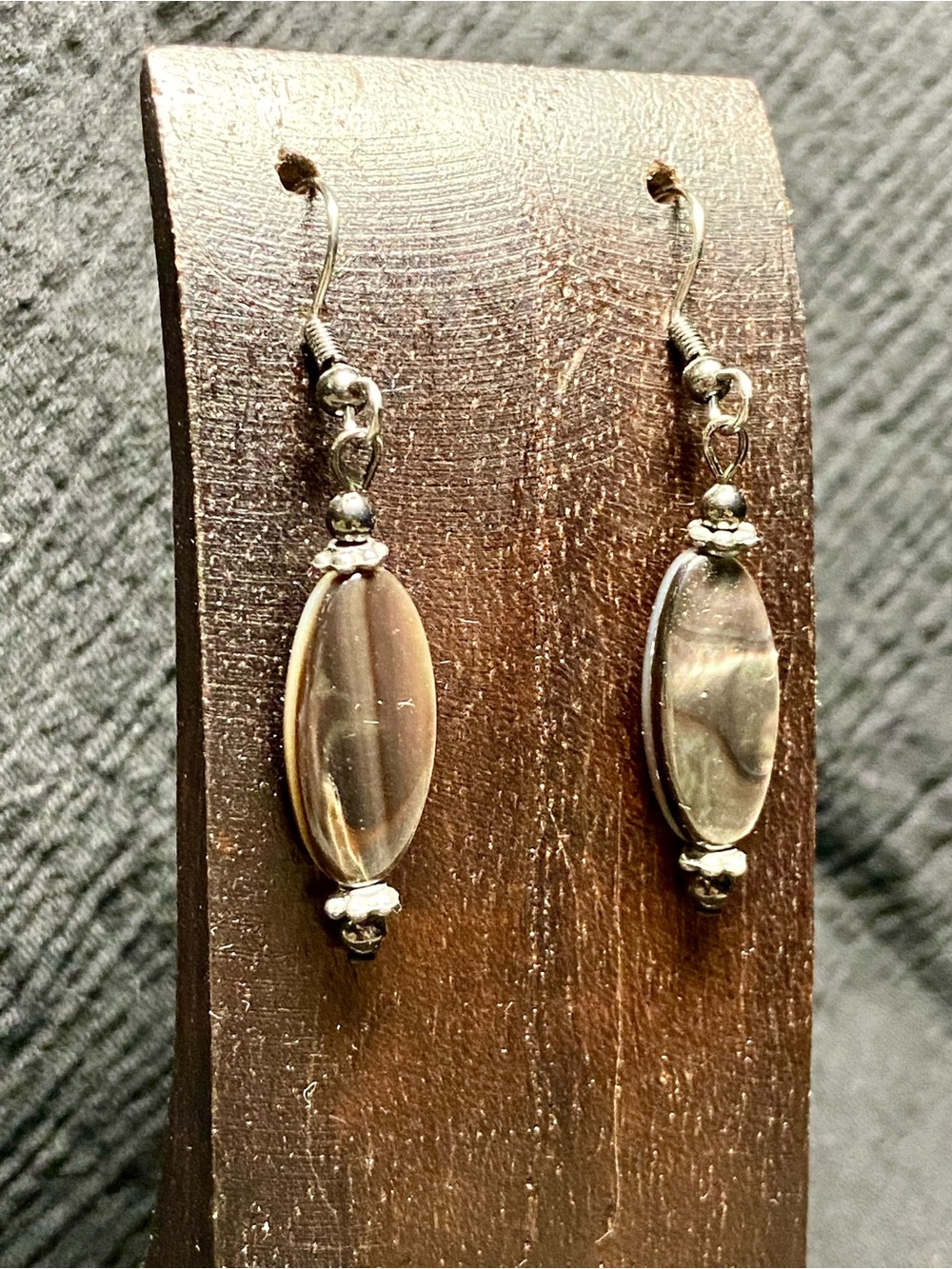 Black Lip Shell Drop Earrings